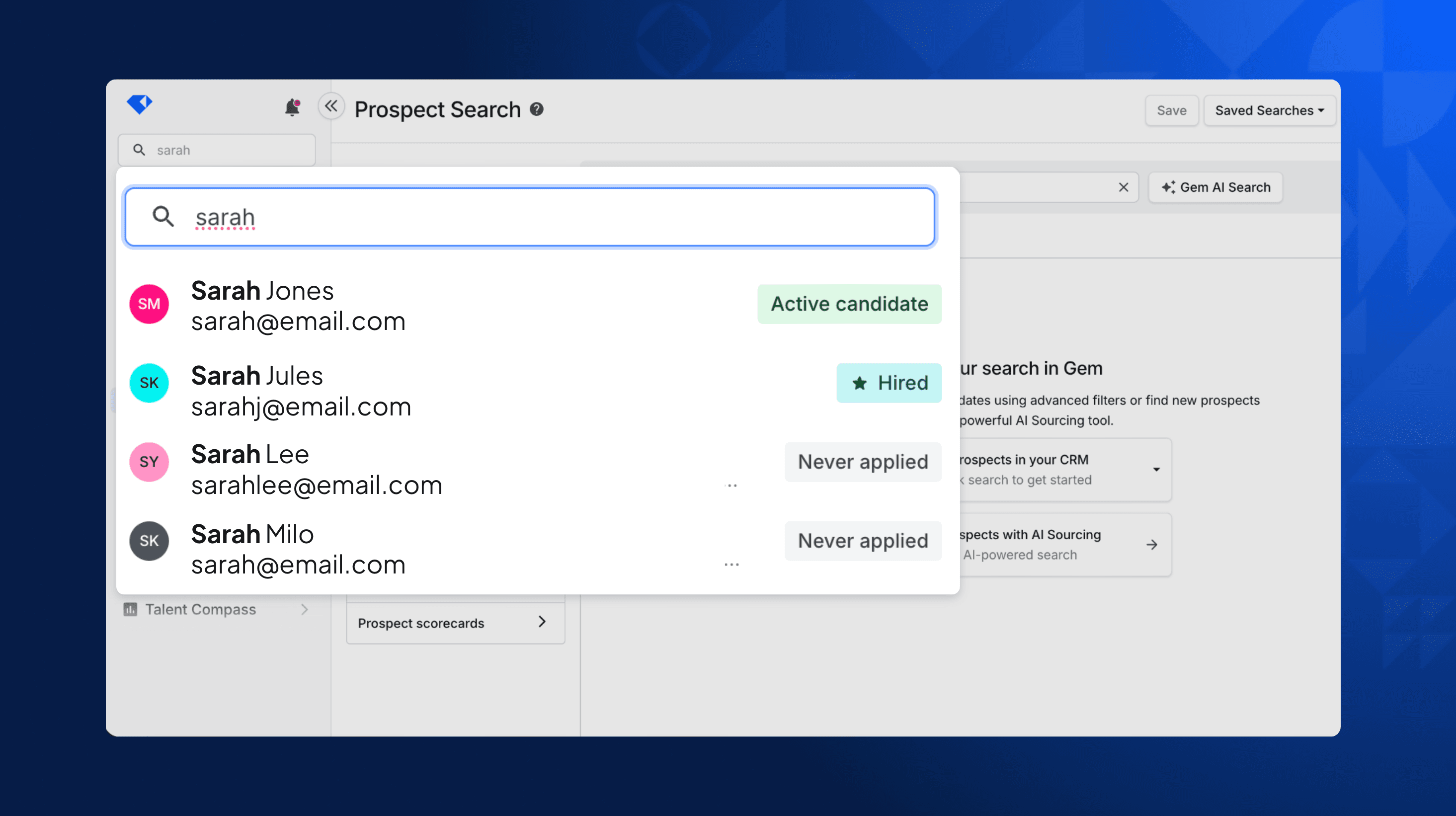 Active candidates in global search - Dec 2025