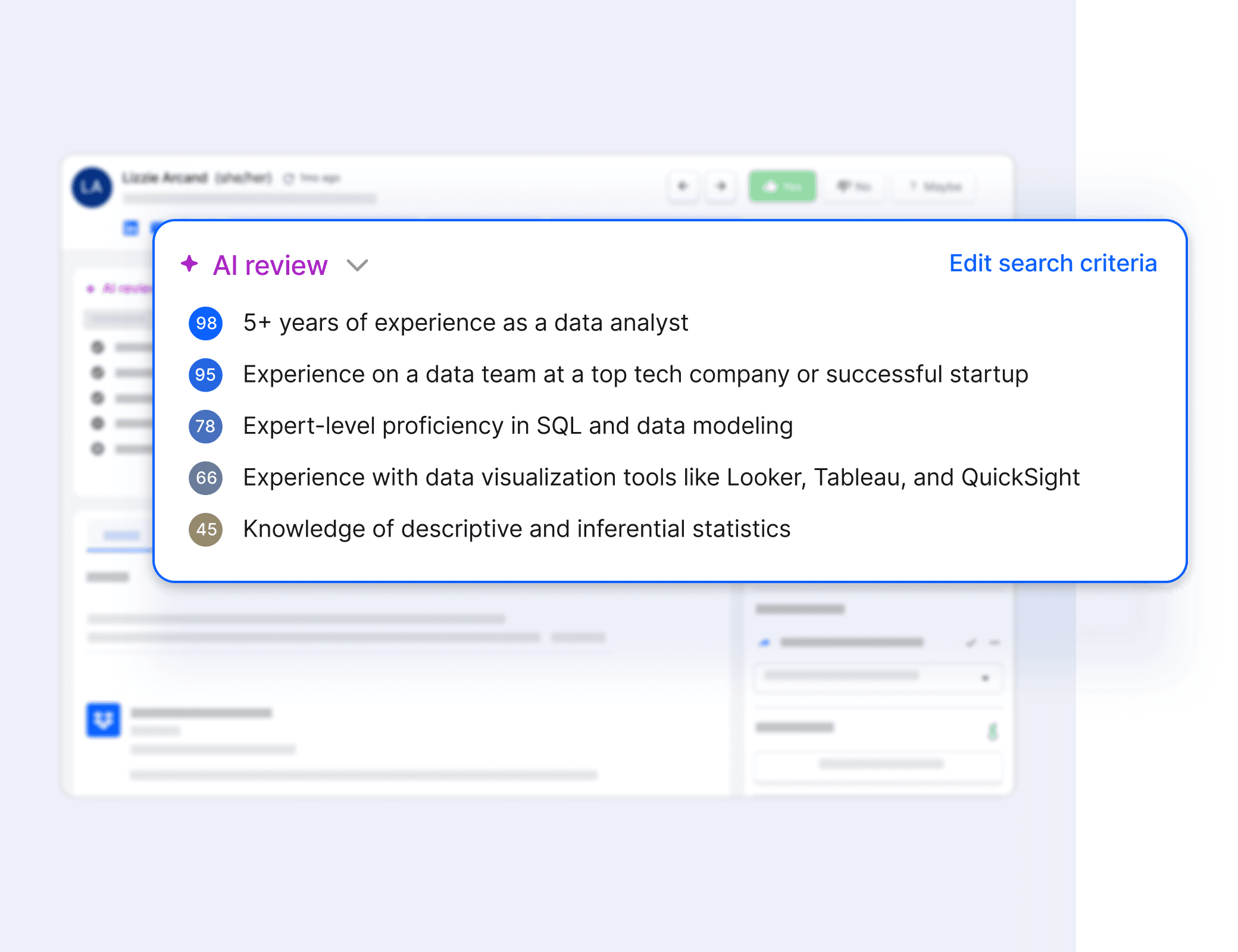 AI Sourcing: Updated % Match Score Summary